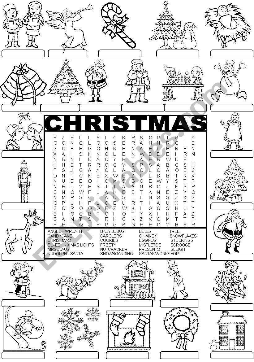 Wordsearch CHIRISTMAS worksheet