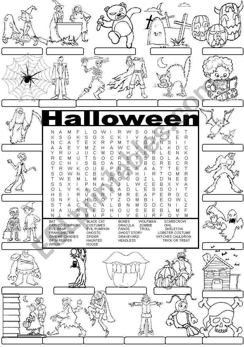 Wordsearch HALLOWEEN worksheet