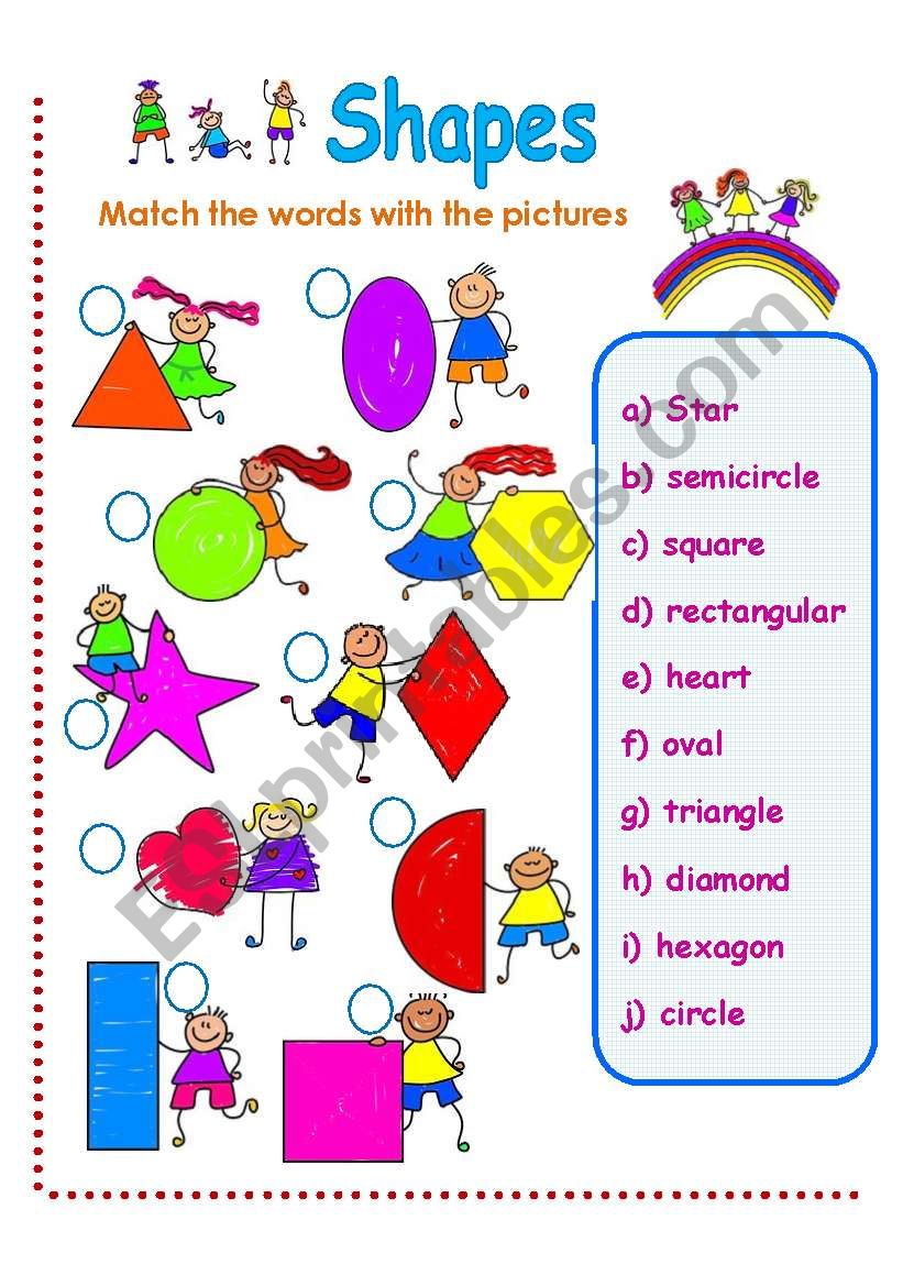 SHAPES VOCABULARY PART 1 worksheet