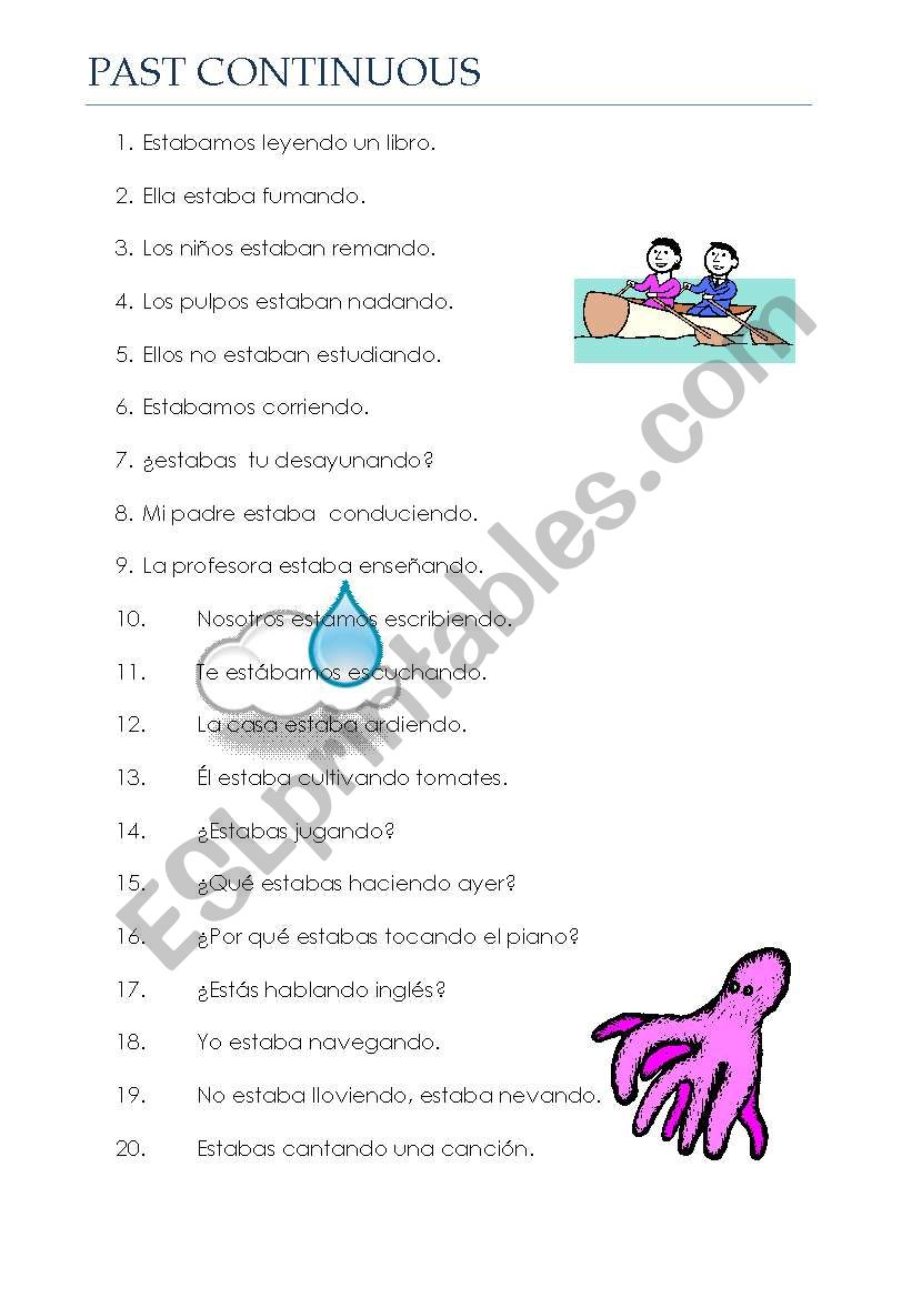 PAST CONTINUOUS worksheet