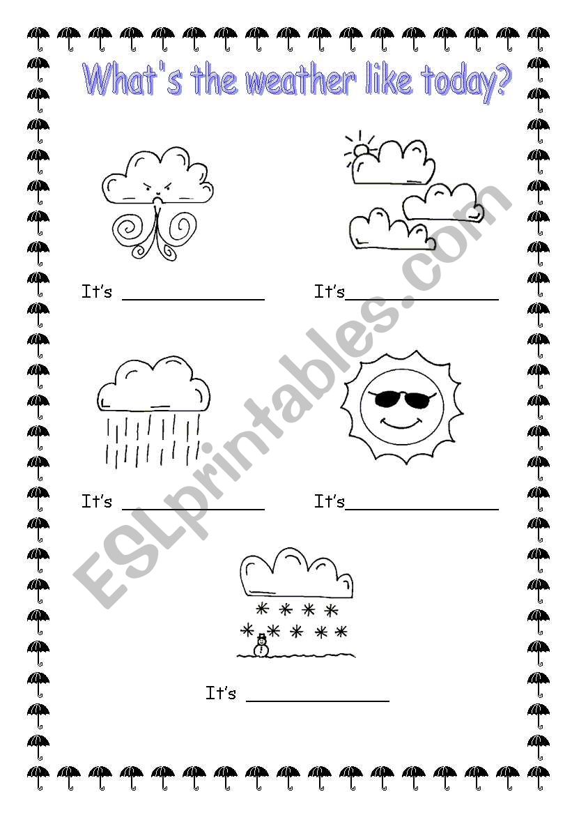 What s the weather like today esl worksheet by sophia13