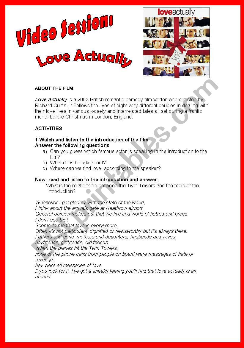 Love actually  worksheet