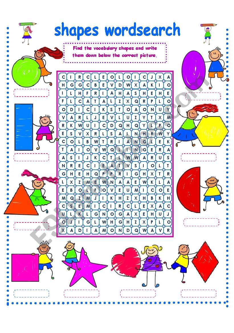 SHAPES WORDSEARCH-PART 3 worksheet