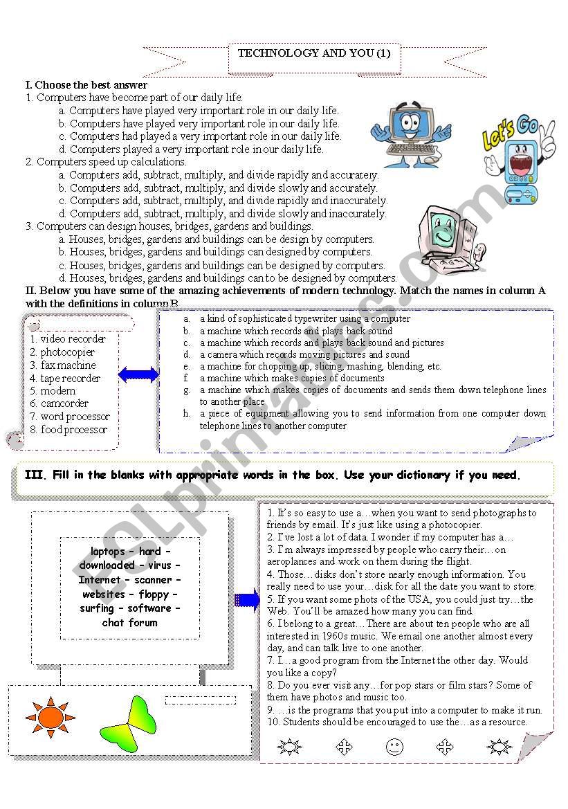 technology and you worksheet