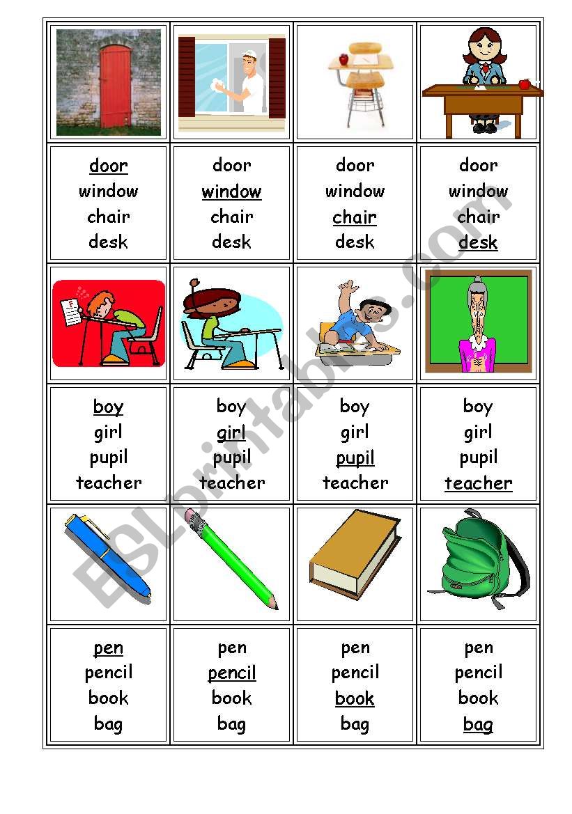classroom family game worksheet