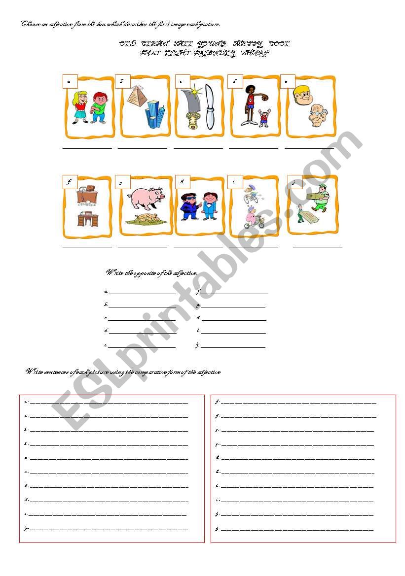 adjectives worksheet