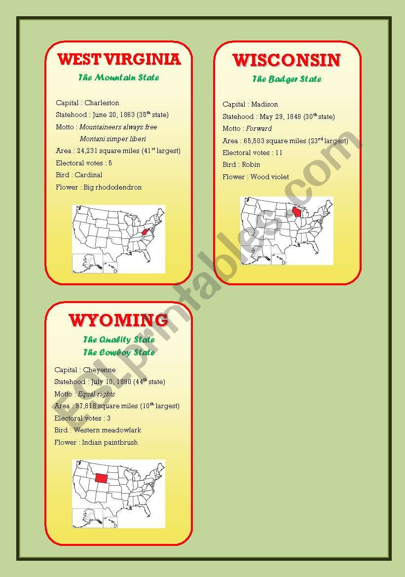 The United States Identity Cards (Part 7) : the last three states