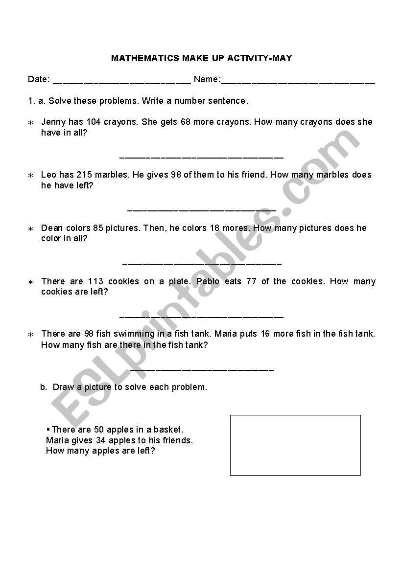 MATH worksheet