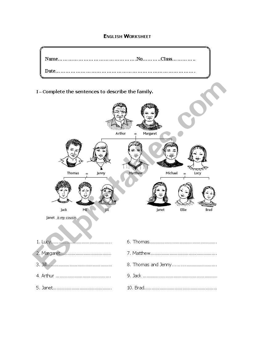 family worksheet