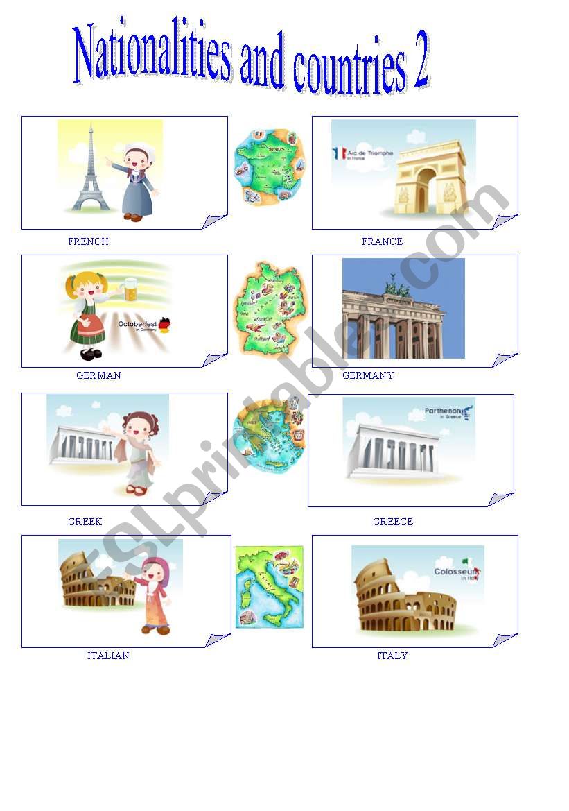 nationalities and countries 2 worksheet