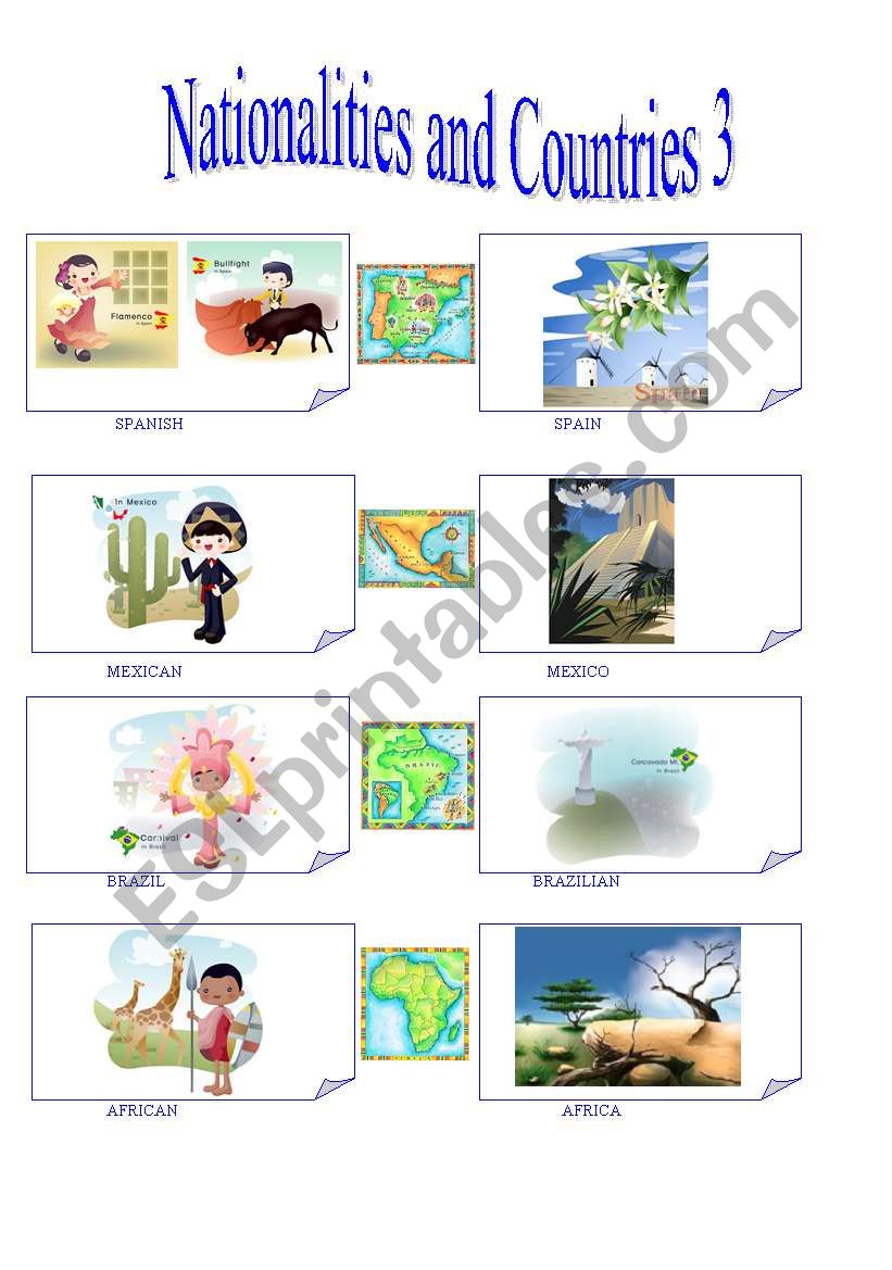nationalities and countries 3 worksheet