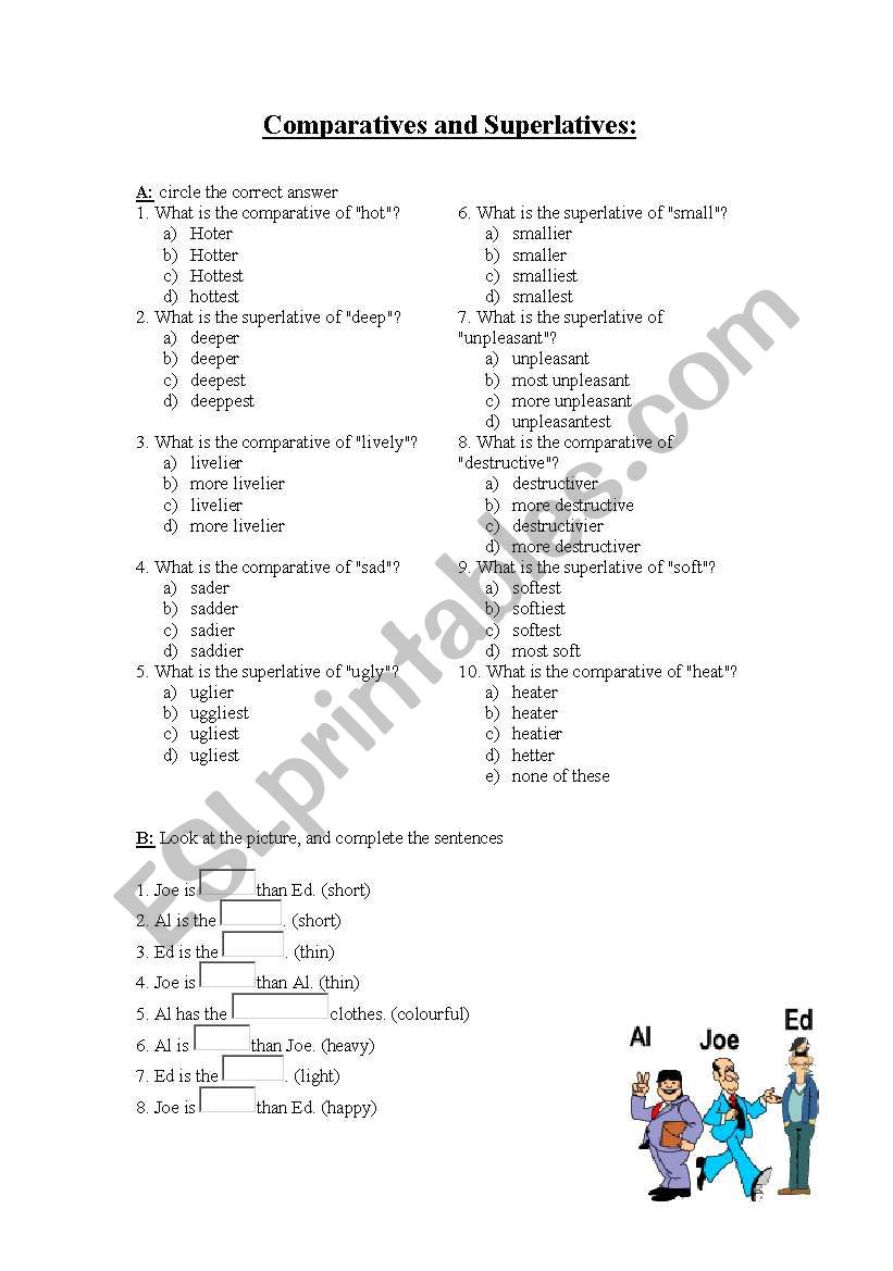 Comparatives and Superlatives exercises