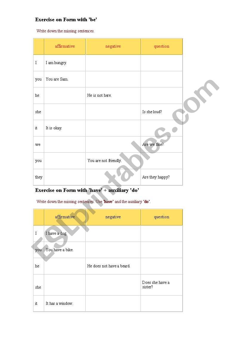 mix exercises worksheet