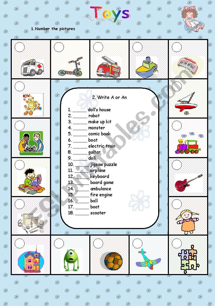 Toys worksheet