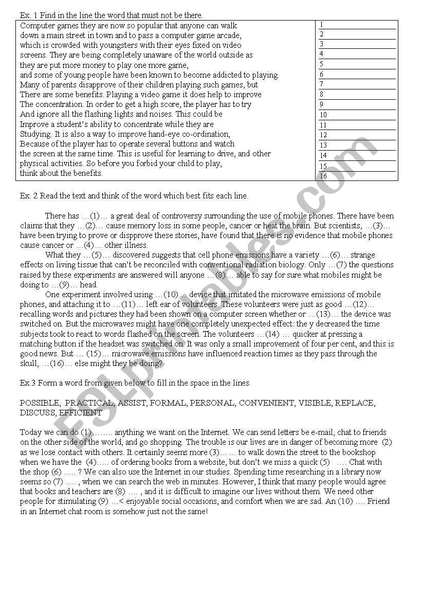 Science and Technology worksheet