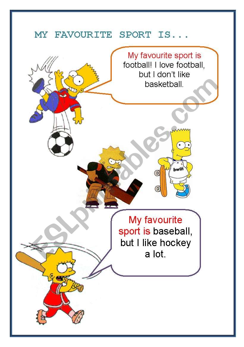 My favourite sport is... worksheet