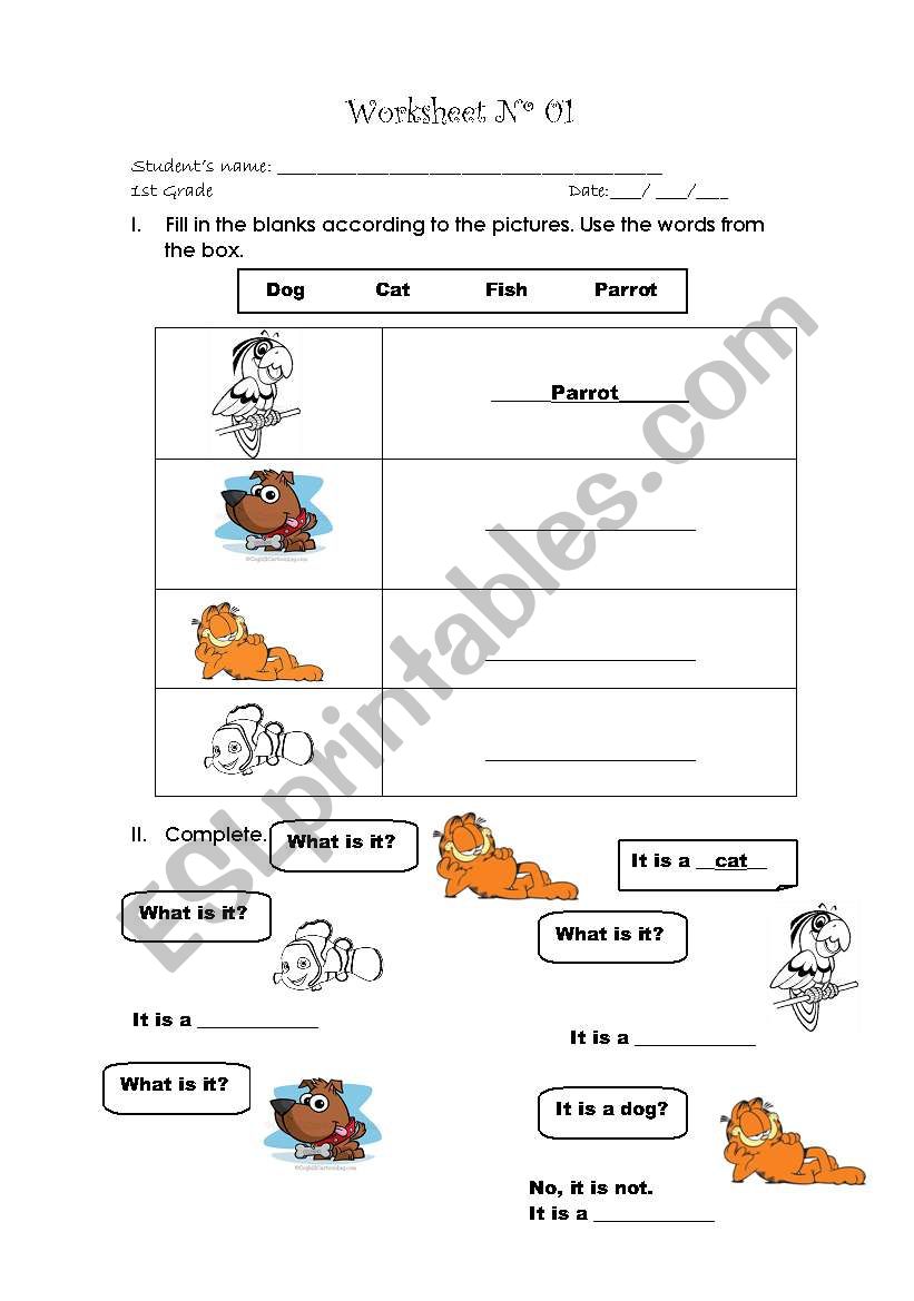 Domestic Animals worksheet