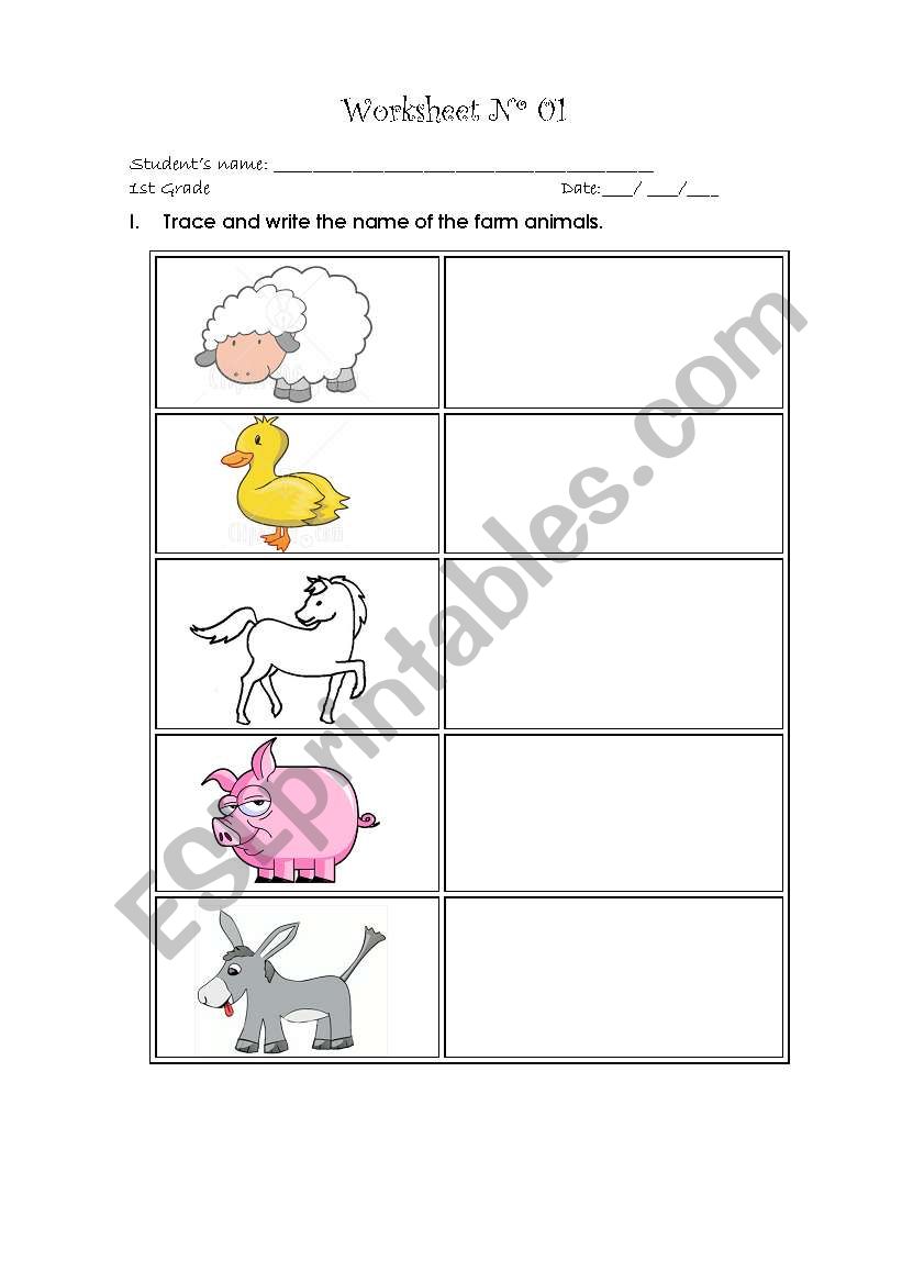 Farm Animals worksheet