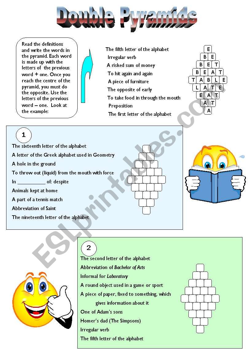 Double Pyramids worksheet