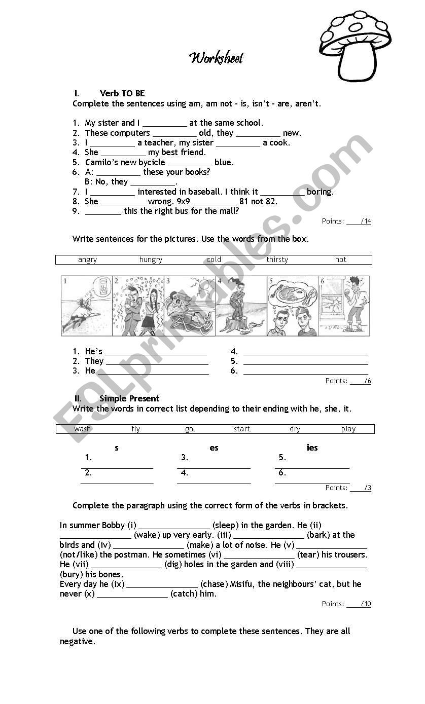 Present tenses worksheet