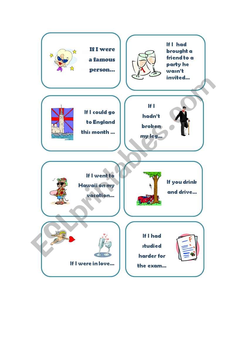 Conditionals 1 Flashcards worksheet