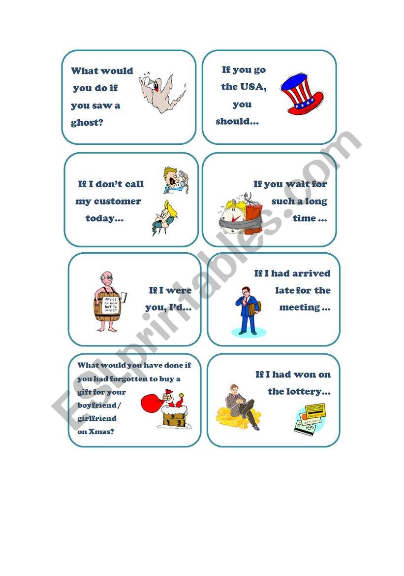 Conditionals 2 Flashcards worksheet