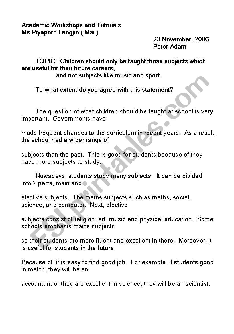 preposition worksheet