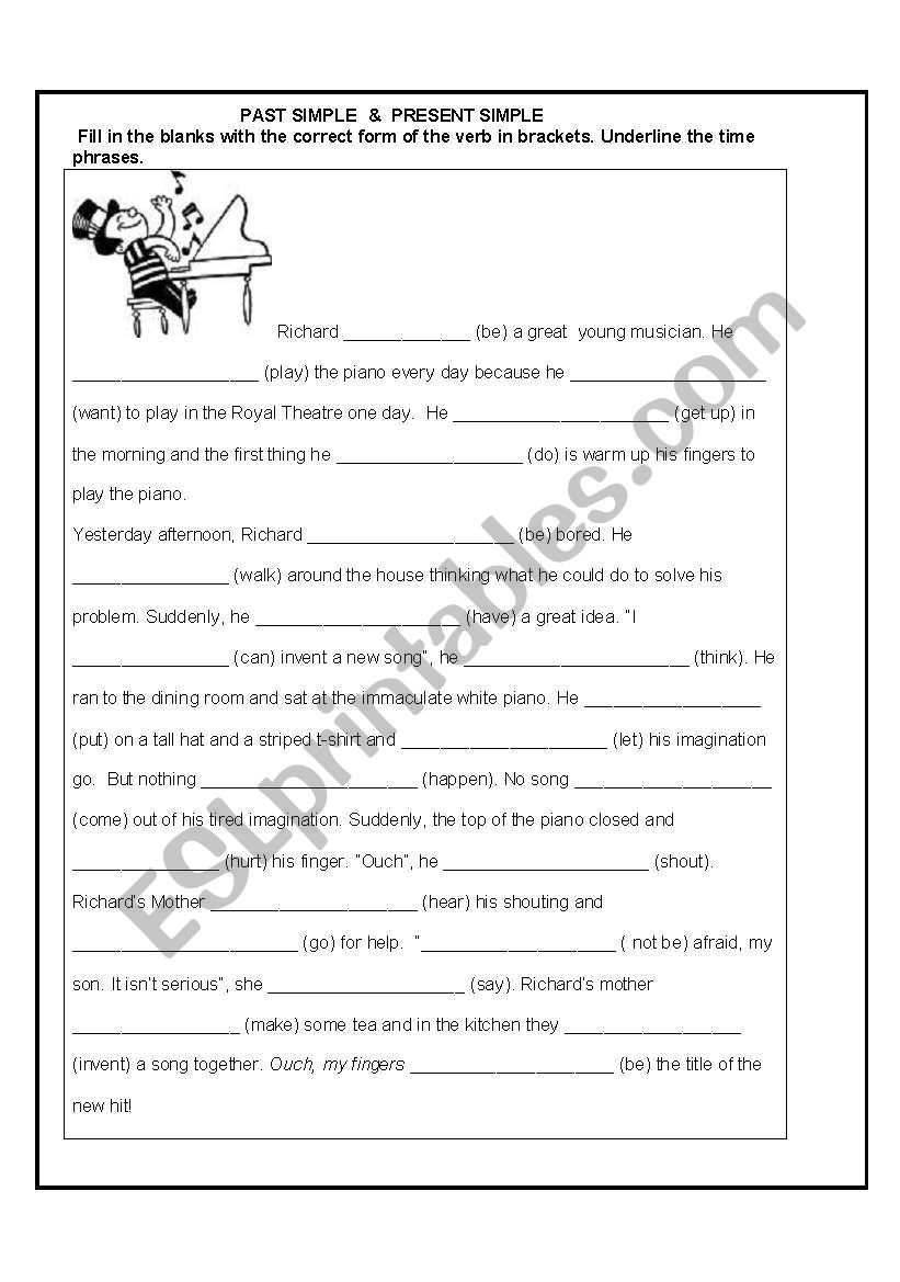 PAST SIMPLE  PRESENT SIMPLE worksheet