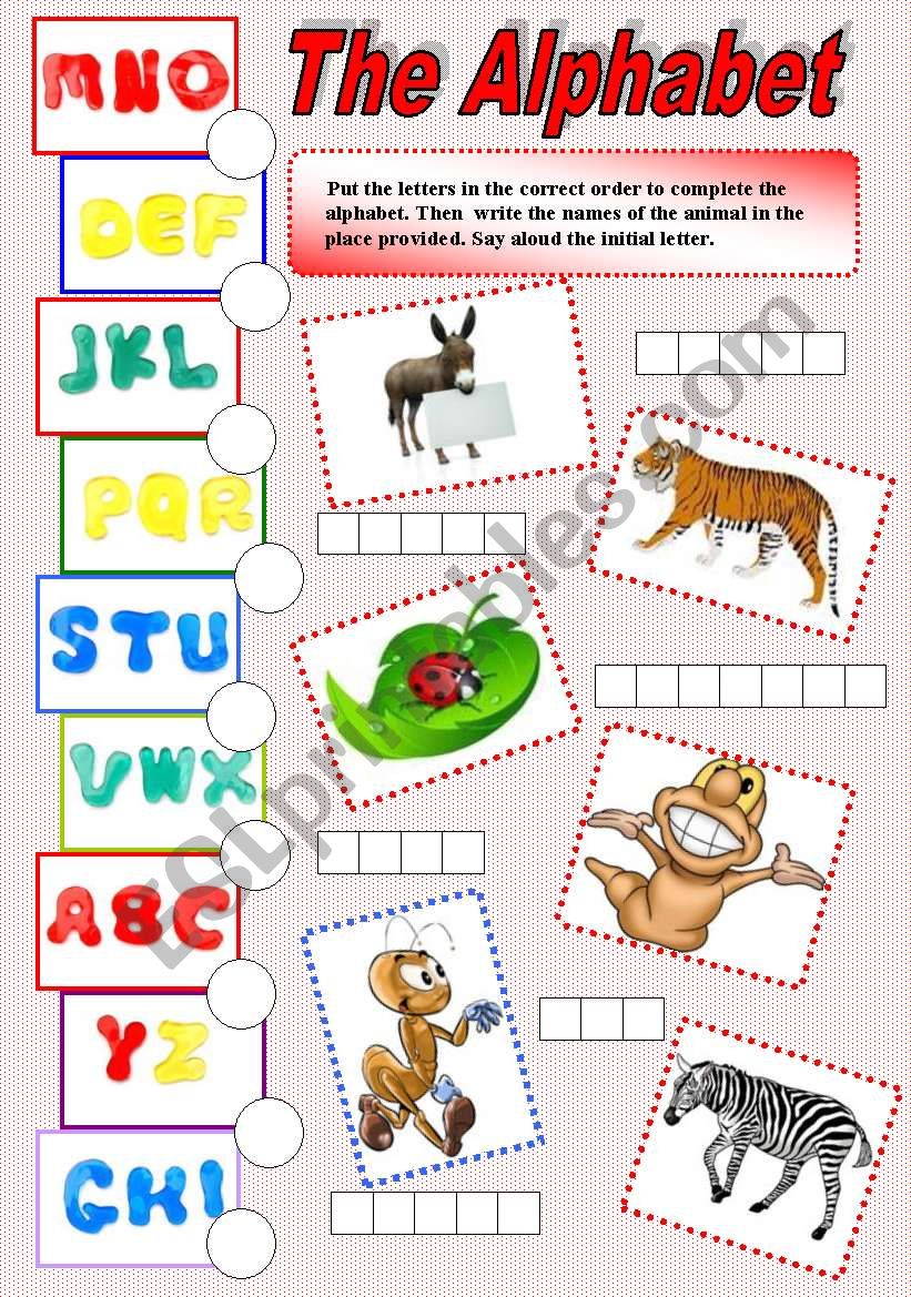 The English Alphabet worksheet