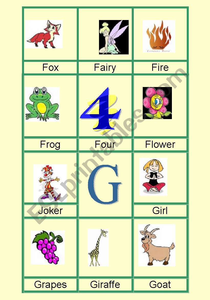 Alphabet Card Game part 2 worksheet