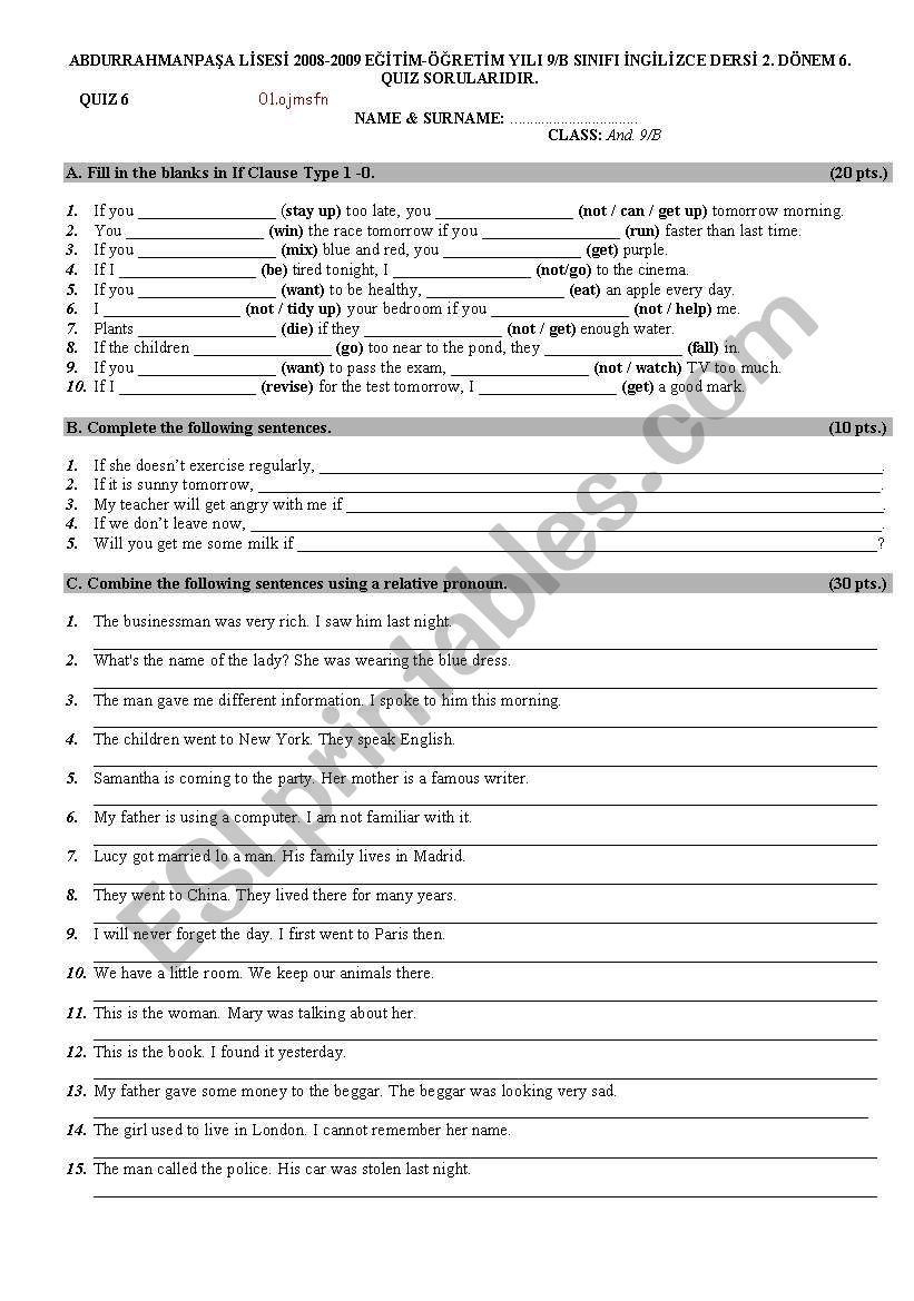 study sheet worksheet