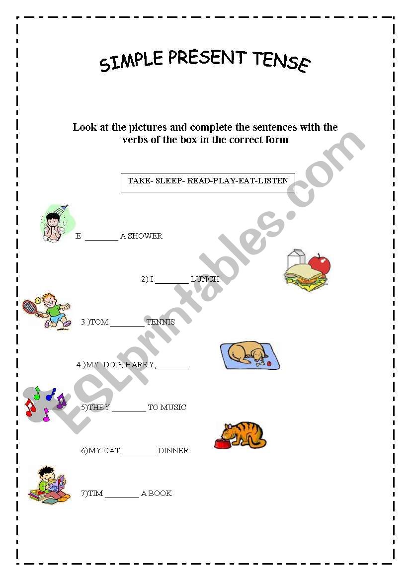 SIMPLE PRESENT TENSE worksheet