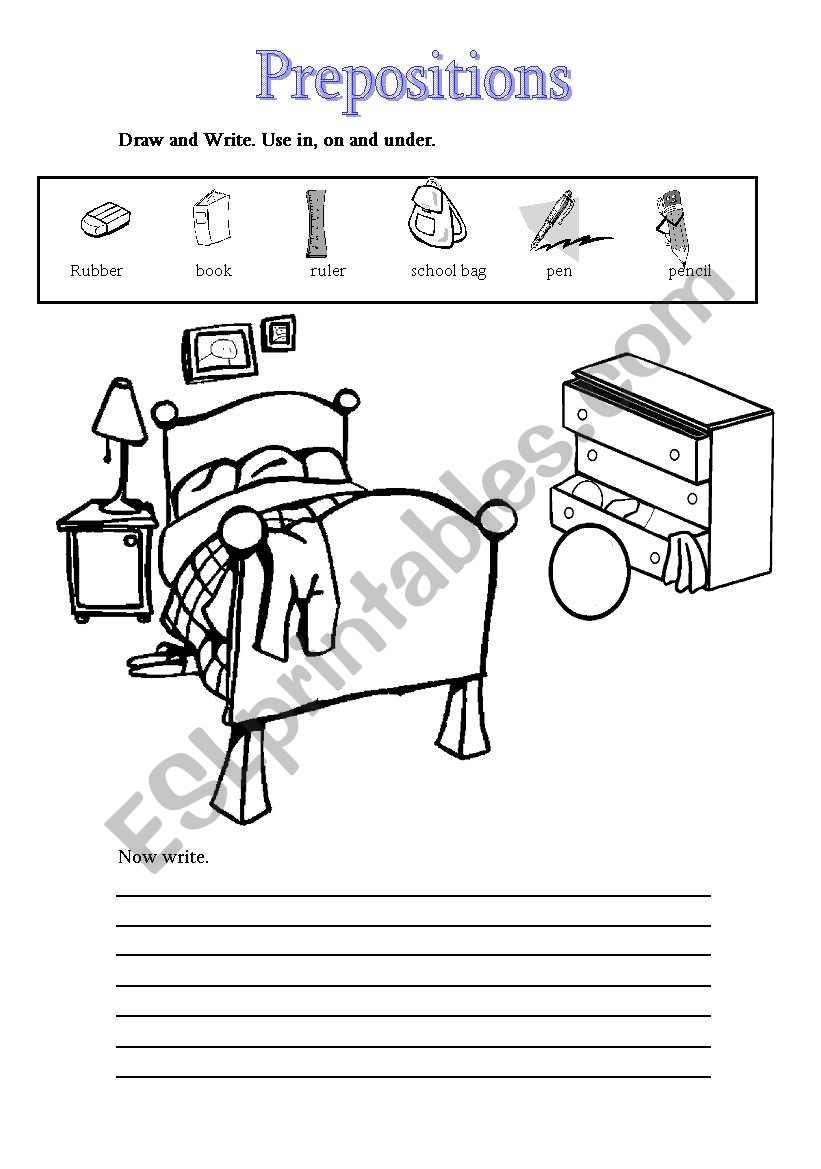 Prepositions worksheet