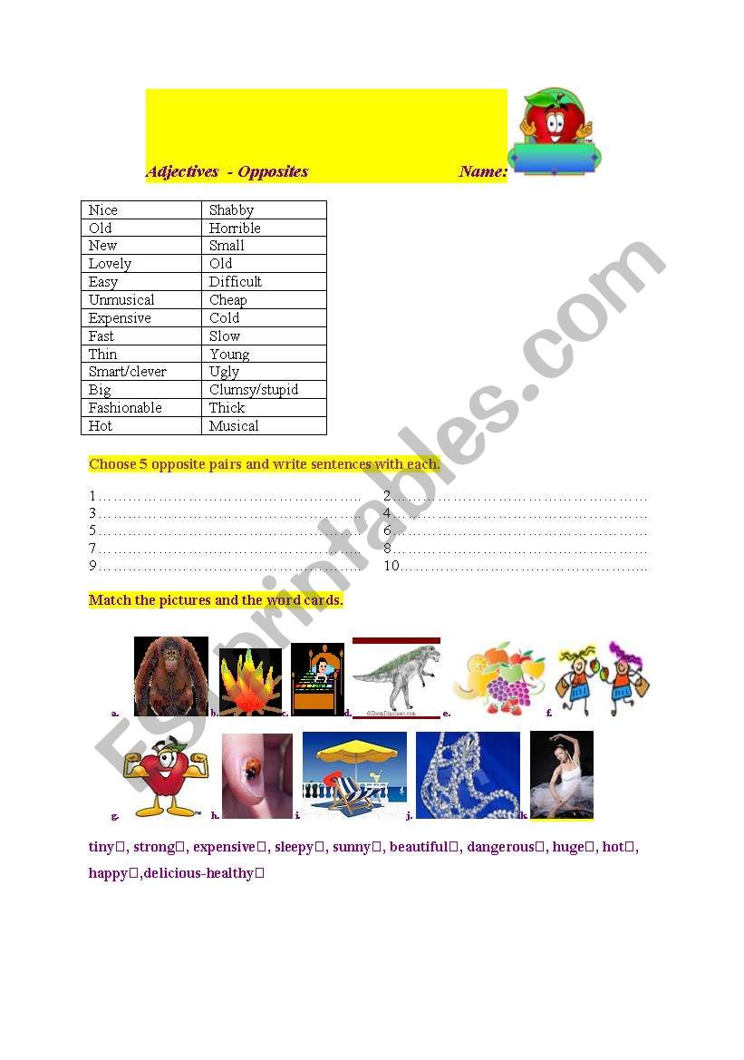 ADJECTIVES worksheet