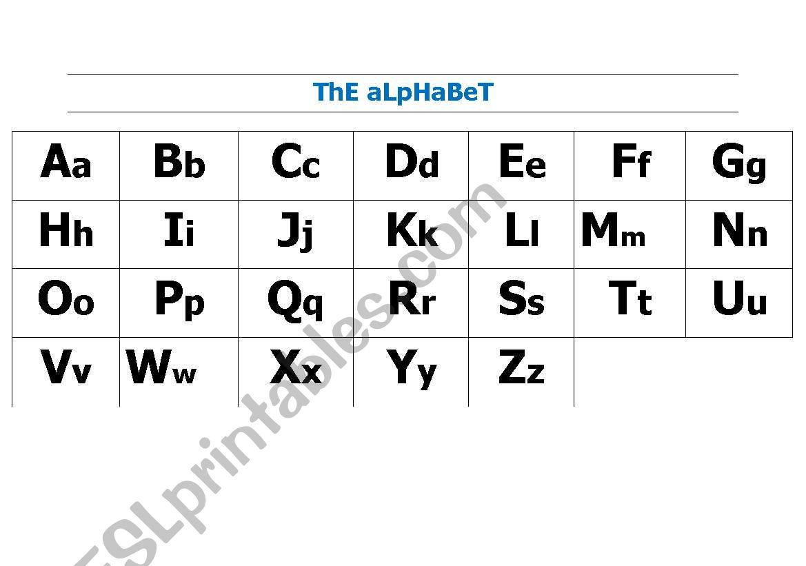 Large Alphabet Chart worksheet