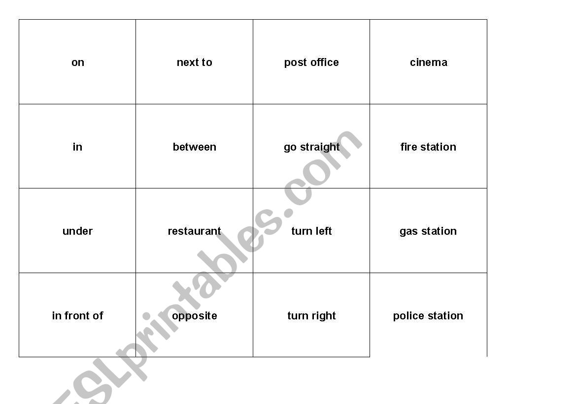 word about giving directions  worksheet