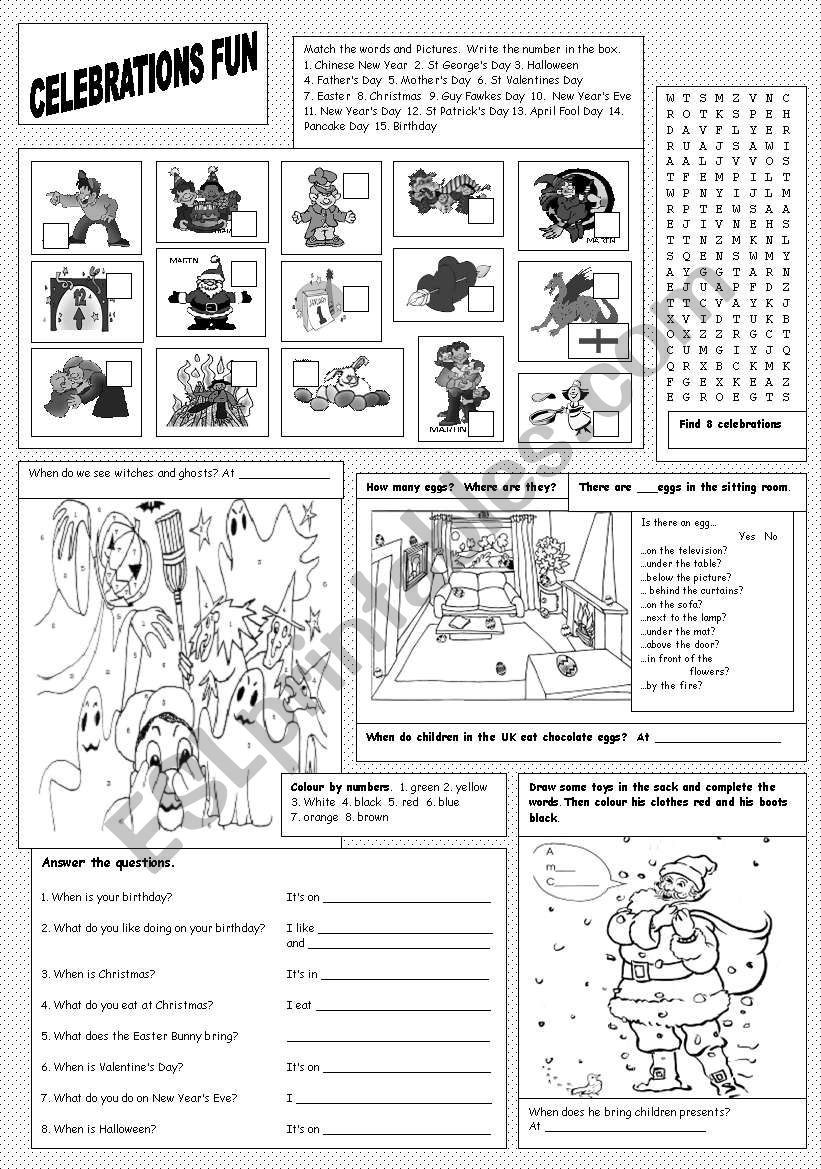 Celebration Fun worksheet