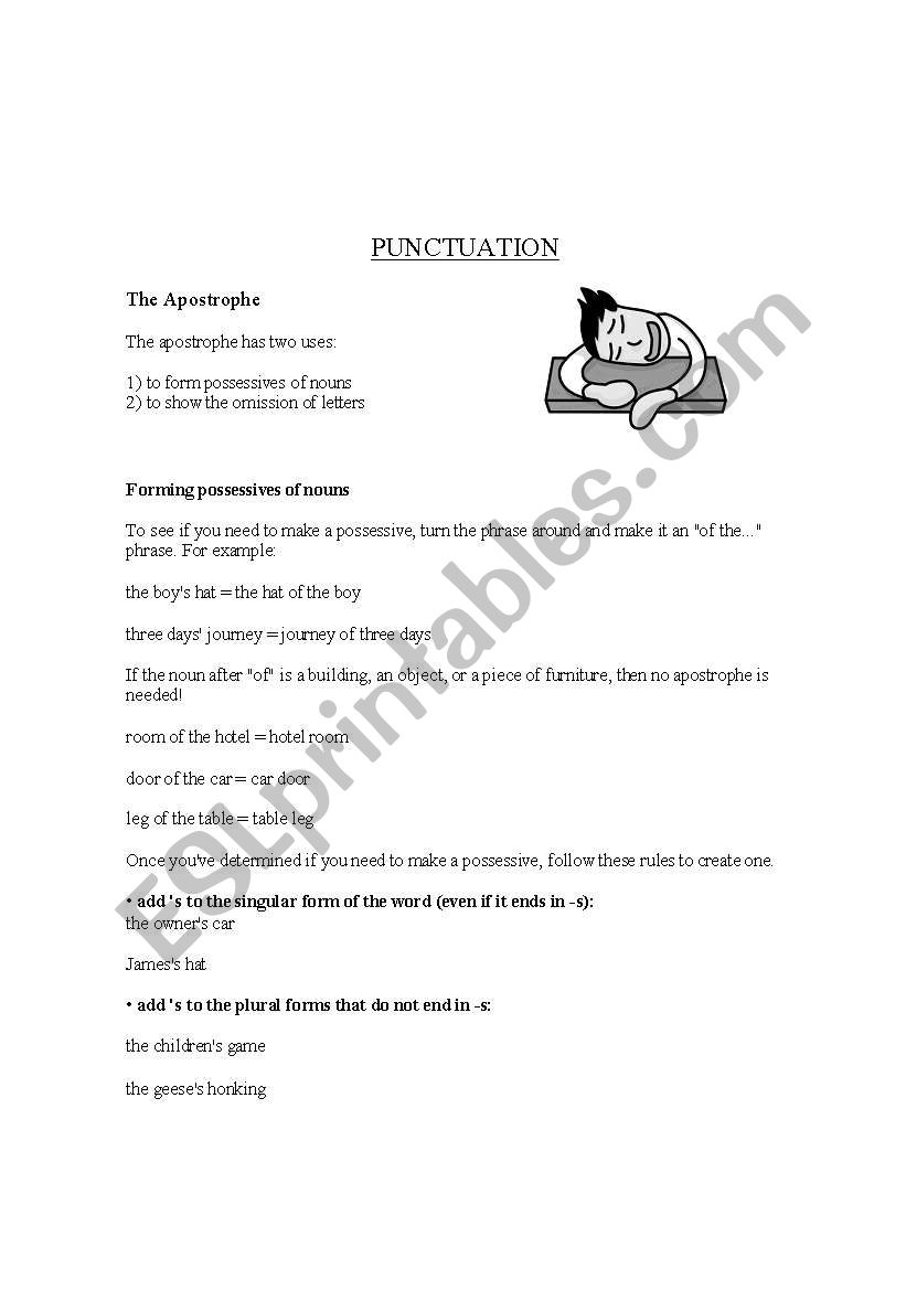 punctuation worksheet 2 worksheet