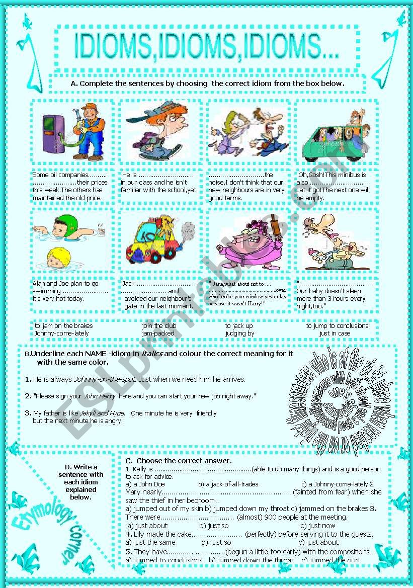 IDIOMS,IDIOMS,IDIOMS...(10) worksheet