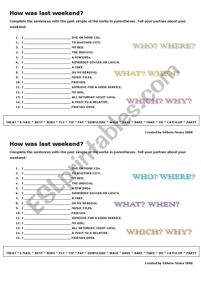 Conversation Questions - How was last weekend?