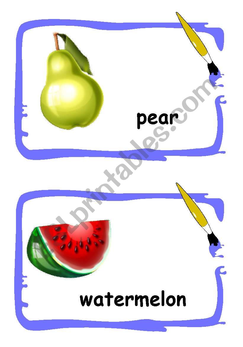 Fruits flashcards 1 worksheet