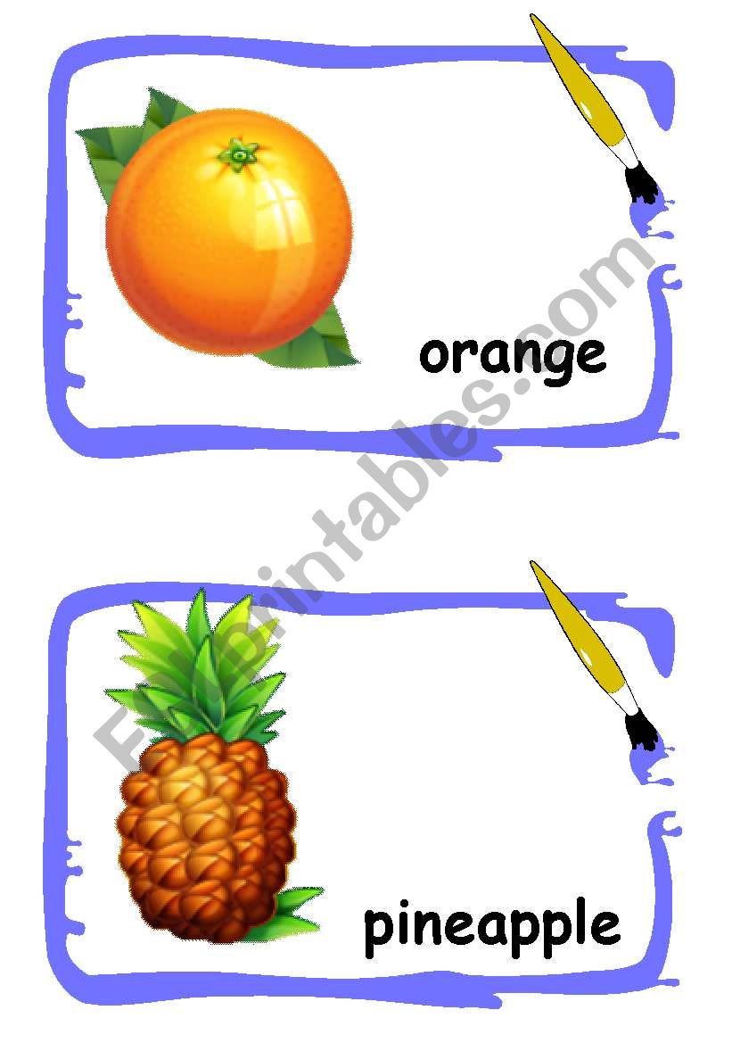 Fruits flashcards 2 worksheet