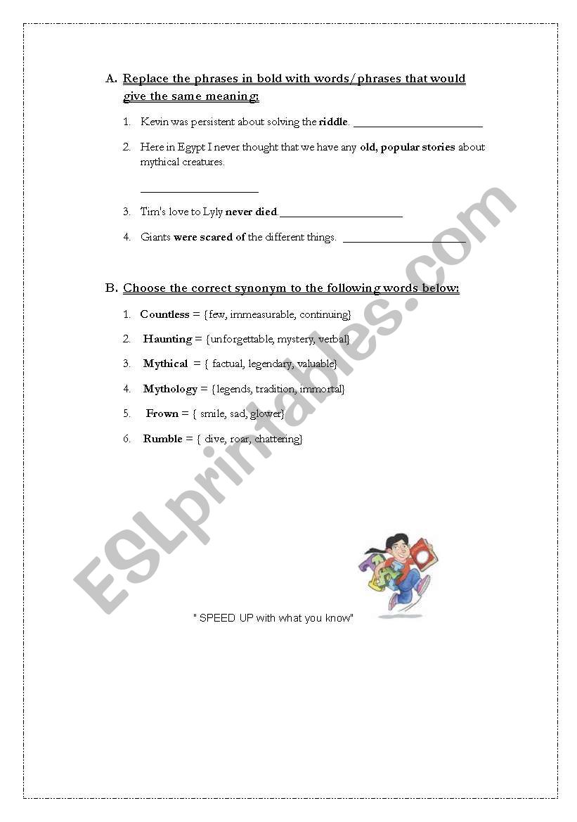 vocabulary worksheet