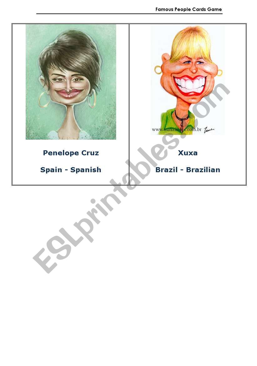 Famous People Caricature Cards Game - 1