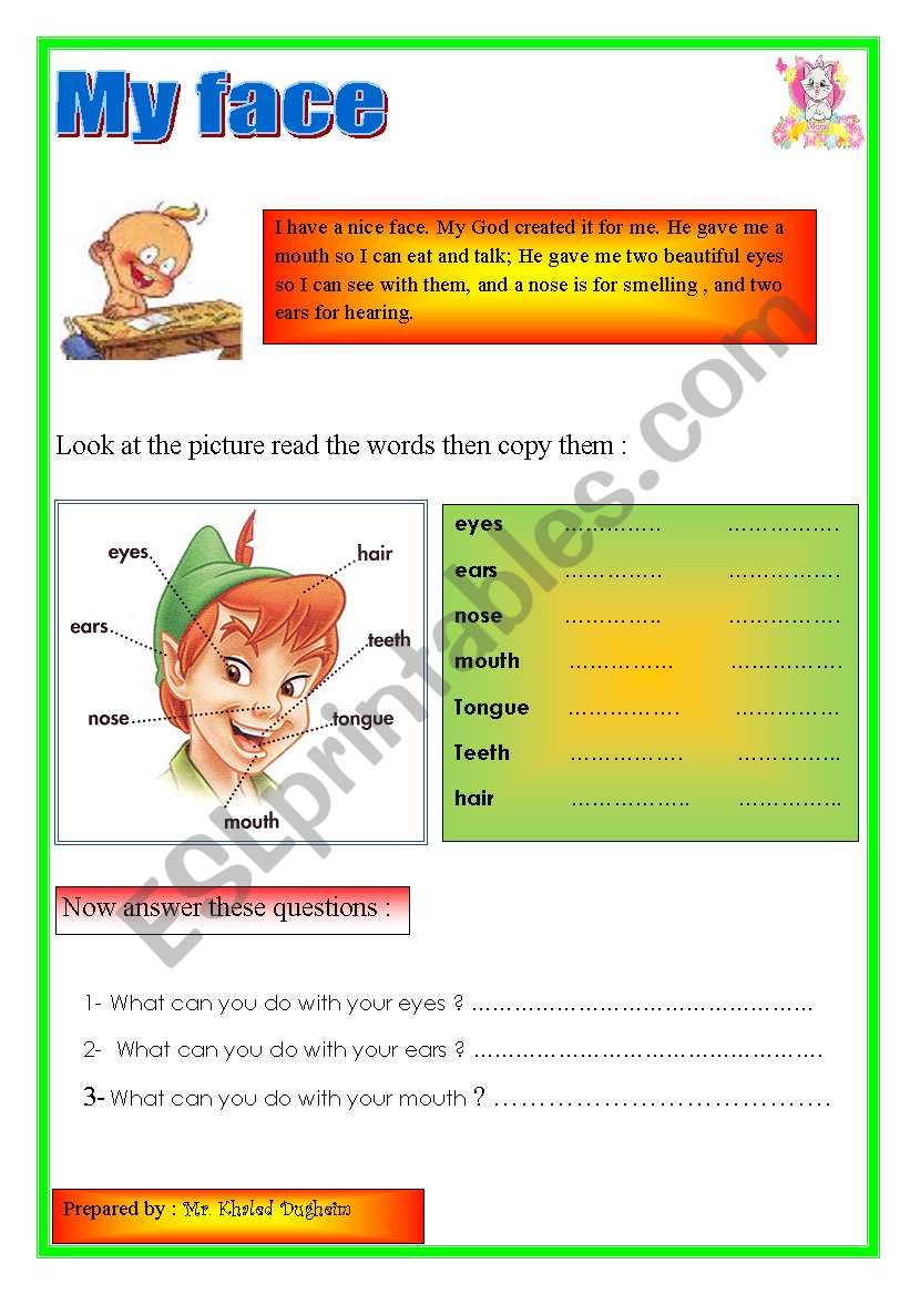 body worksheet