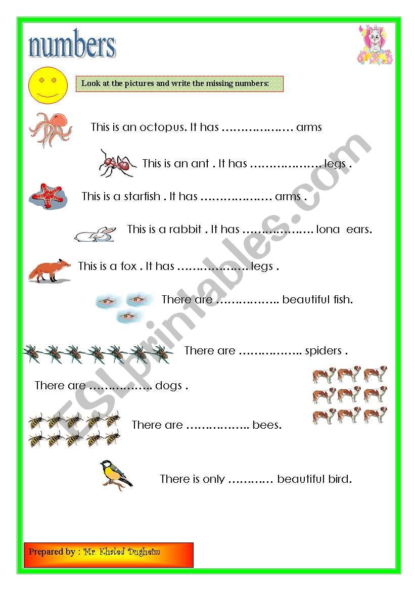 numbers worksheet