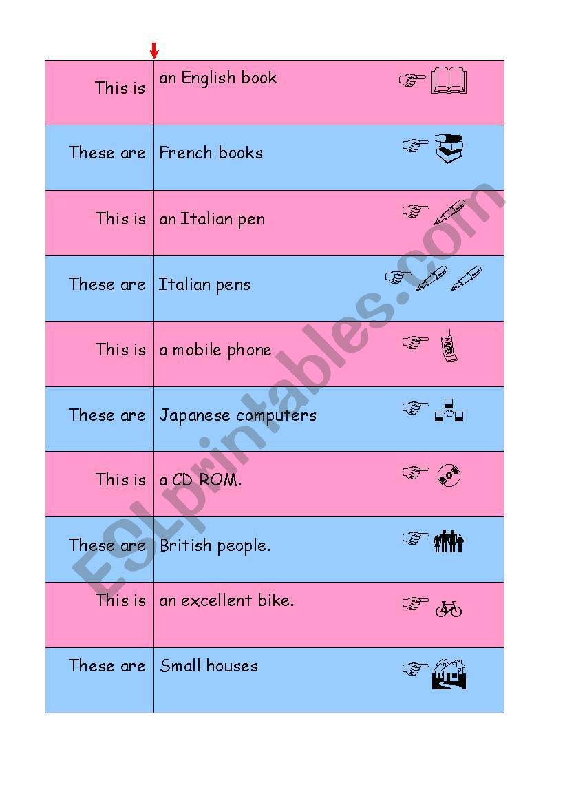 CARDS -  MATCHING - DEMONSTRATIVE PRONOUNS