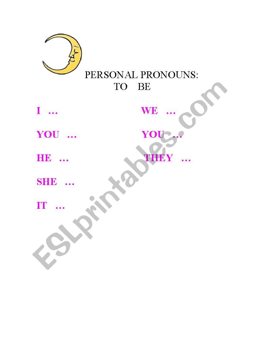 personal pronouns worksheet