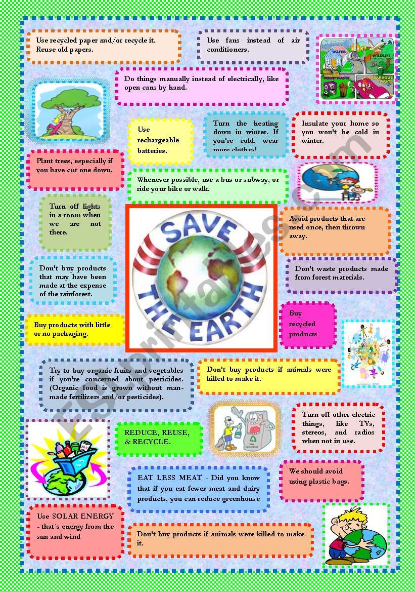 SAVE PLANET EARTH - TIPS worksheet