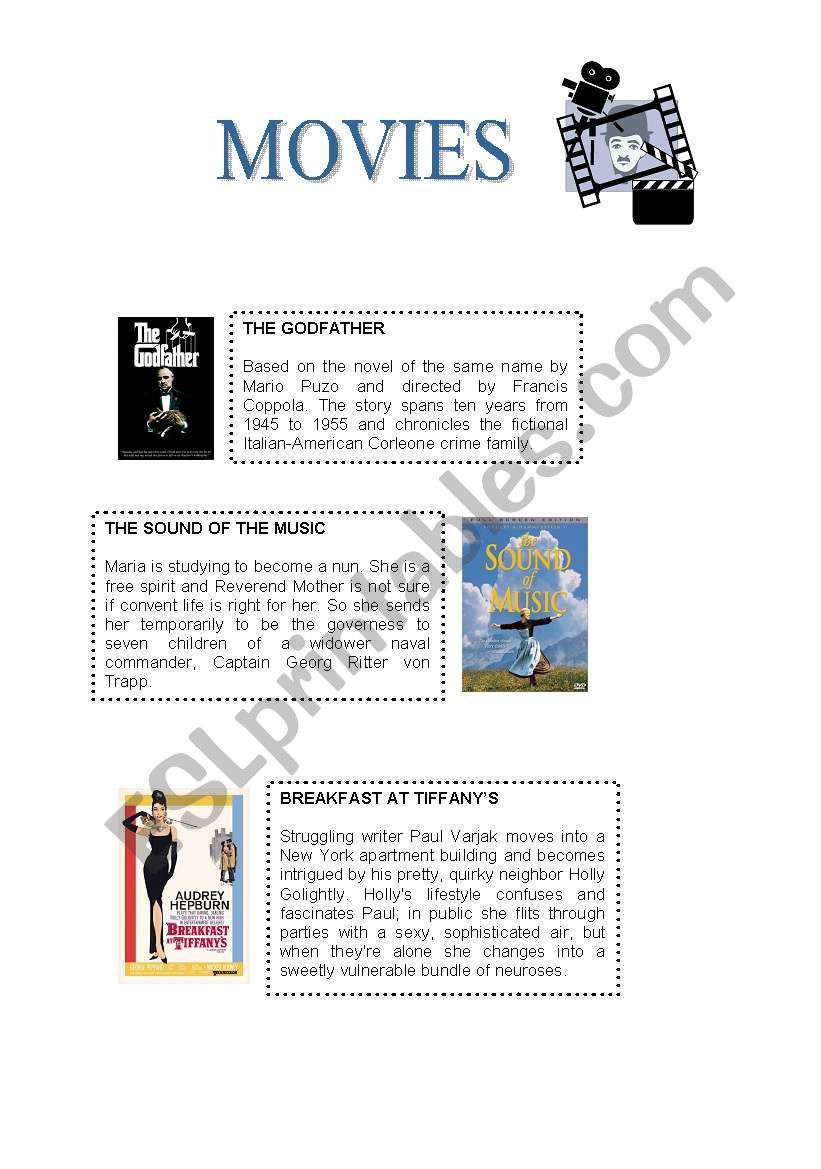 Movies Synopses worksheet